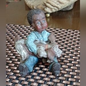 Sarah's Attic Charming Figurine with Dog - Brown and Blue